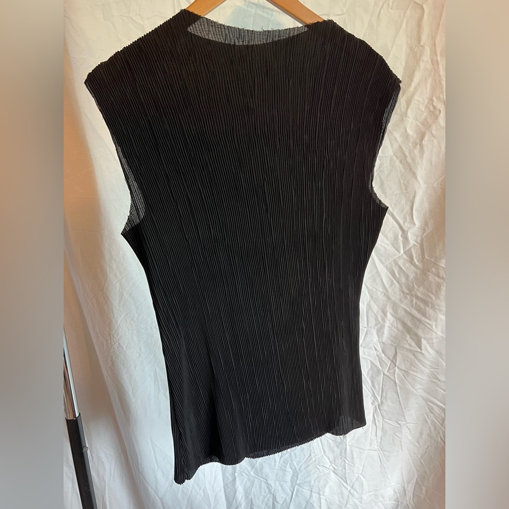 Bailey 44 Black Pleated Textured Sleeveless Top-Size L